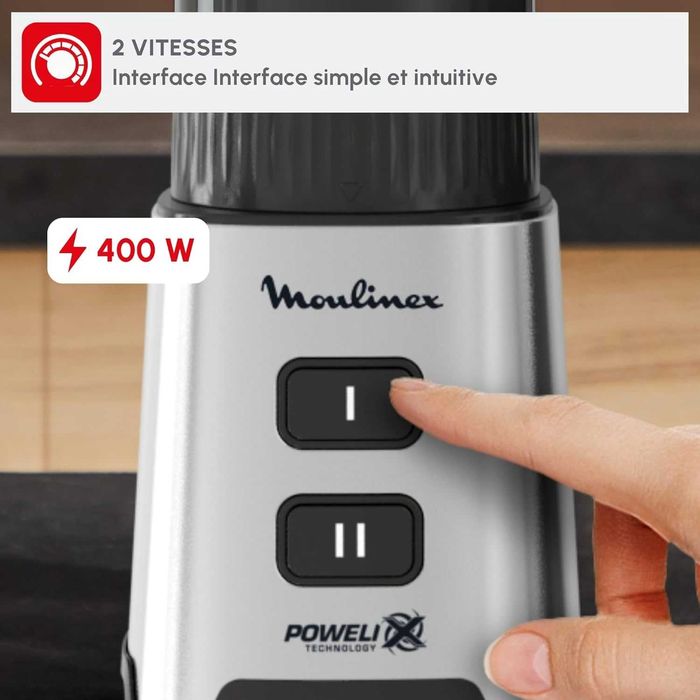 ПРОМО Нов Мощен Блендер Moulinex Pulseo LM17GD с 2 Кани 600 и 700мл