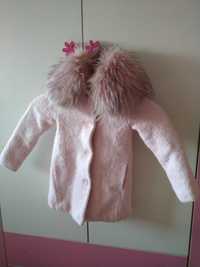 Розово палто за момиченце с вълна