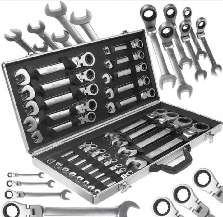 Звездогаечни чупещи тресчотни ключове 6-32мм в куфар Stahlmayer