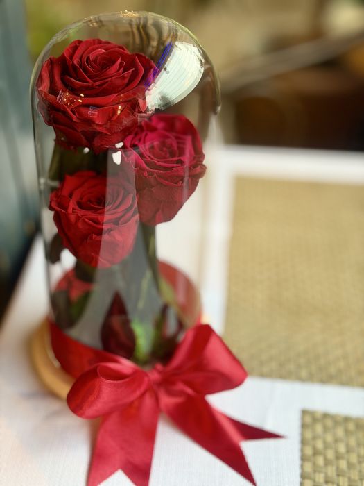 Trandafiri criogenati in cupola sticla diverse culori