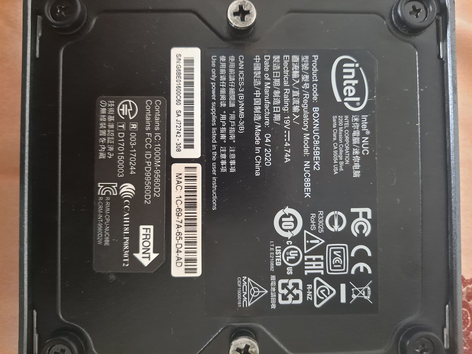Intel nuc i5 gen8