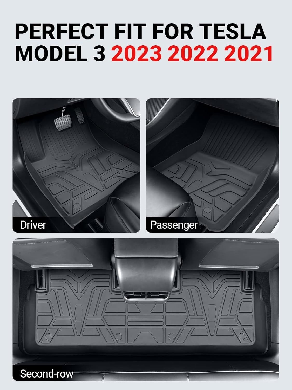 6 части 3D всезонни стелки и корита за багажници за Tesla Model 3