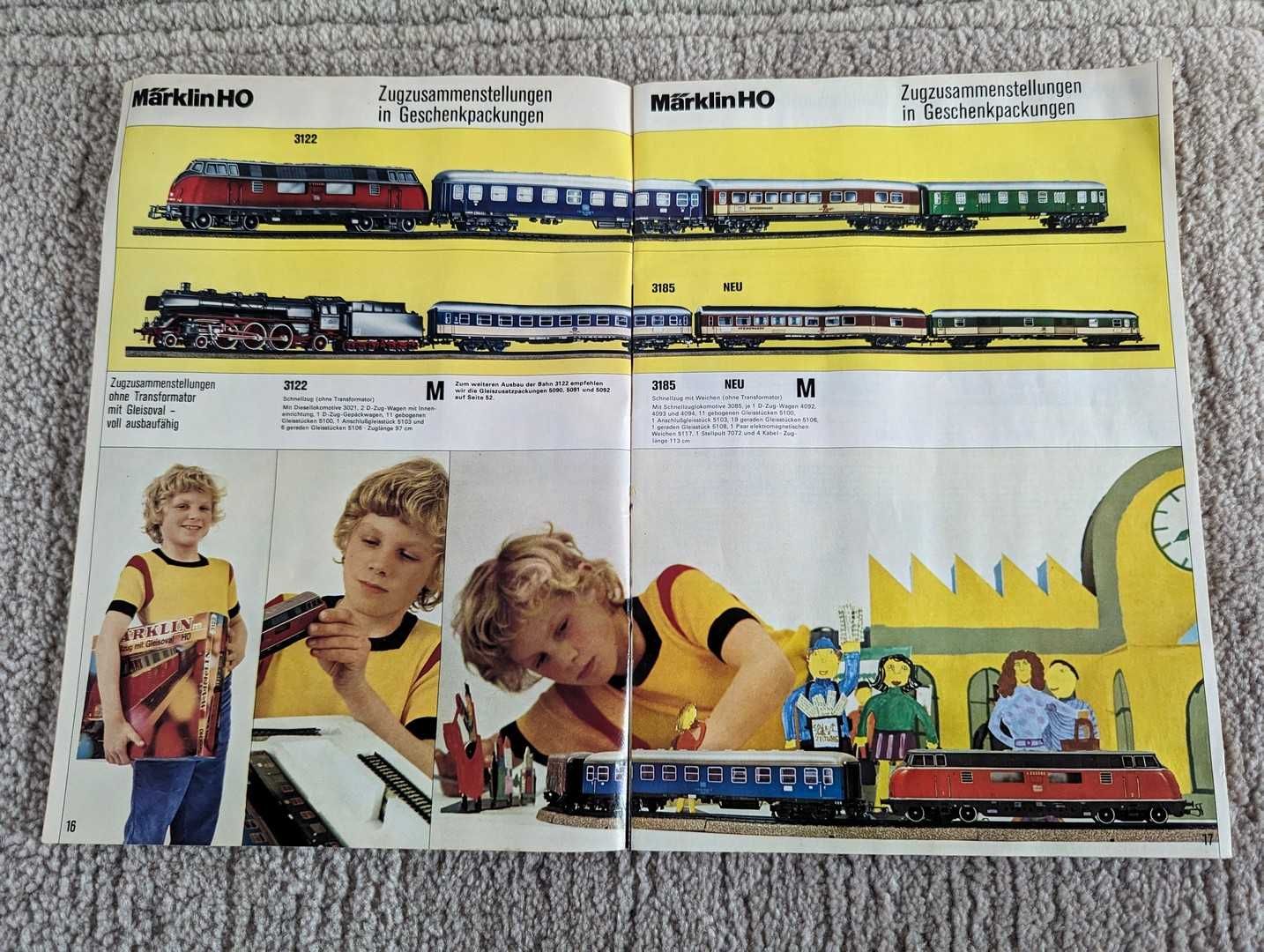 Revista vintage din 1973 Marklin, cu trenulețe