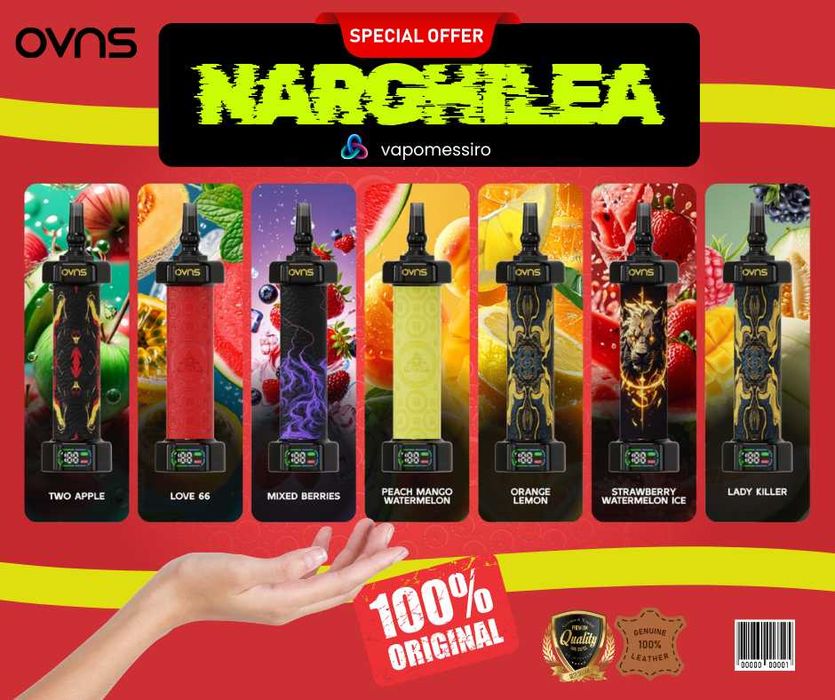 Vape Premium Narghilea 70.000 puff Piele ! Reincarcabil cu lichid