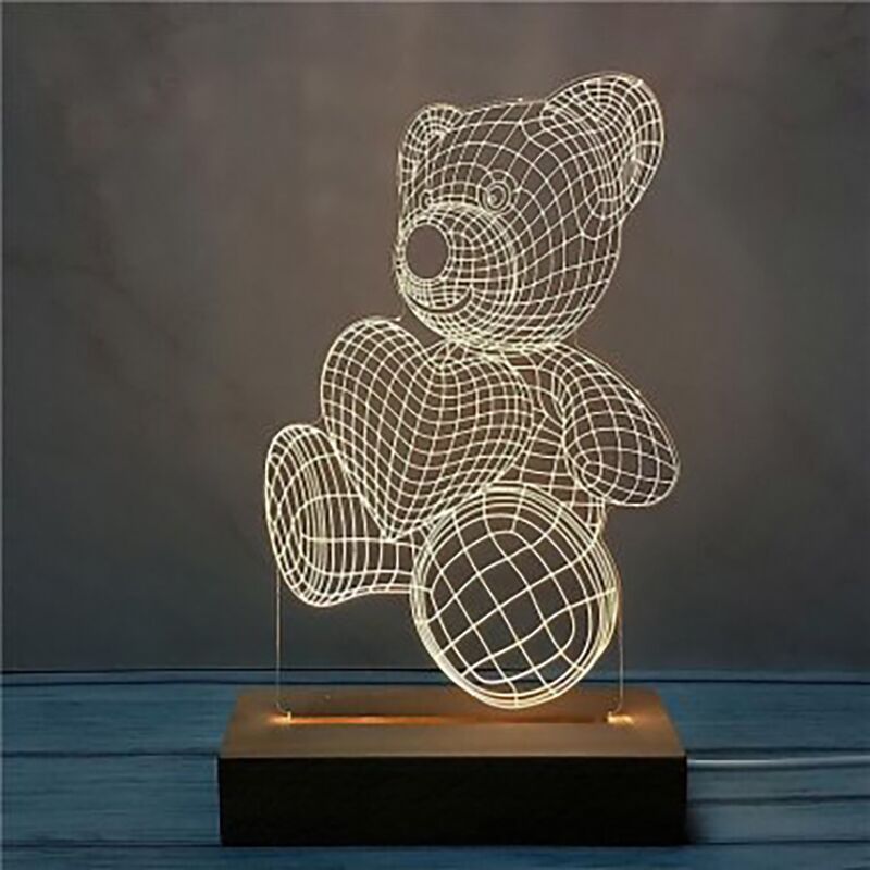 НЕМСКИ D LED нощна лампа в три варианта Мече, Сър – 3DLamp + ЛЕД ФЕНЕР