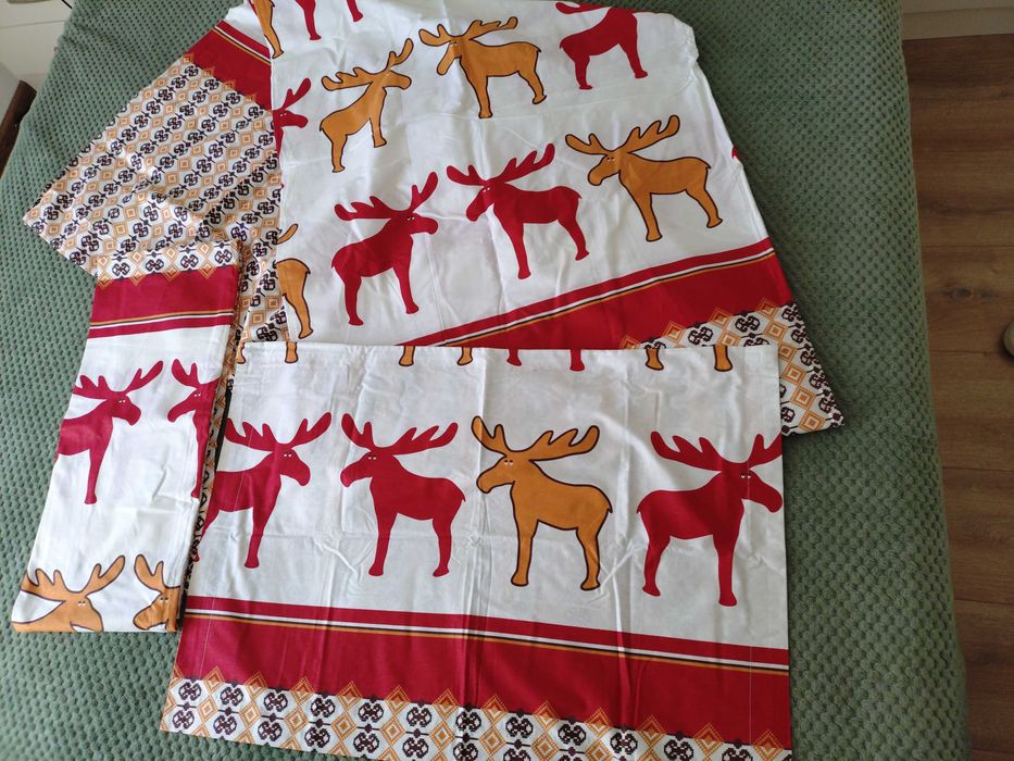 Коледен комплект спално бельо с лосове !