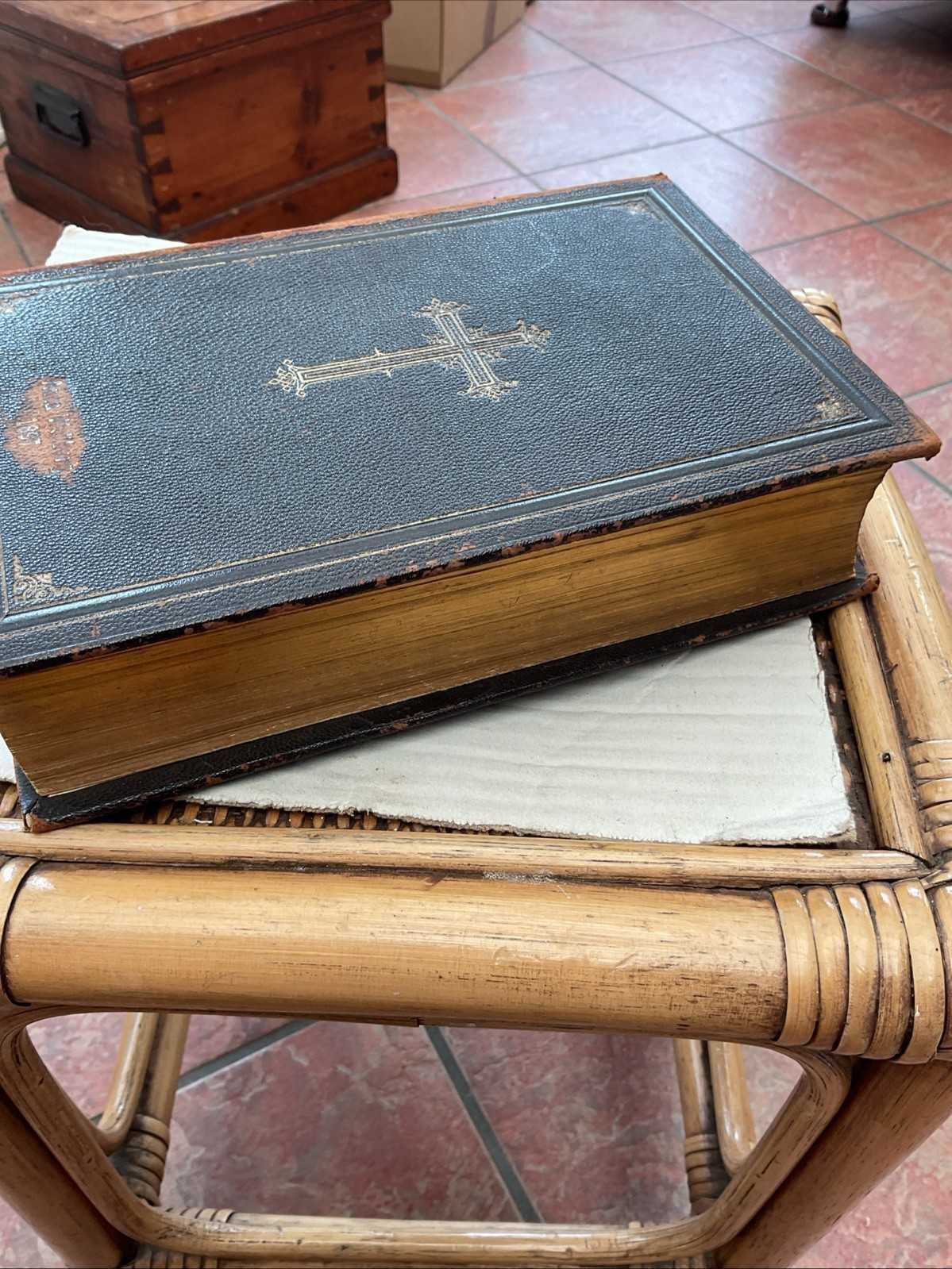 Biblia / Biblie veche , coperta  piele, germana, 1892 , 22x15 cm