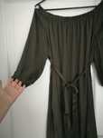 Rochie scurta kaki din satin