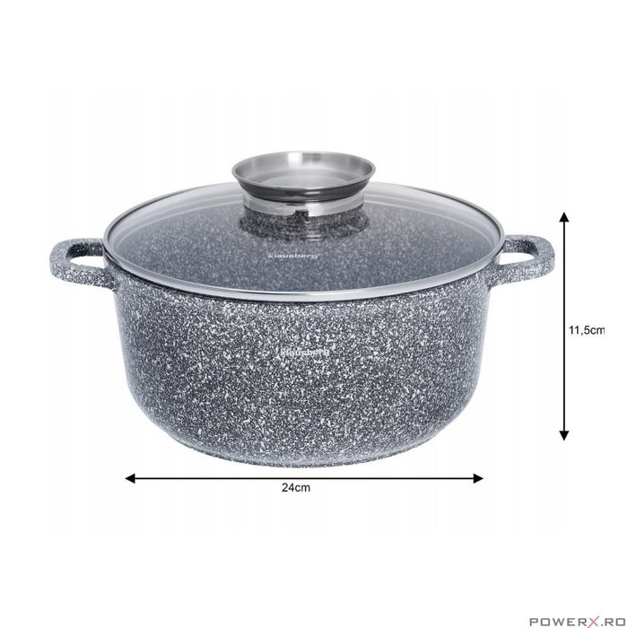 Set 3 oale marmorate 20cm, 24cm, 28cm, premium din aluminiu acoperite