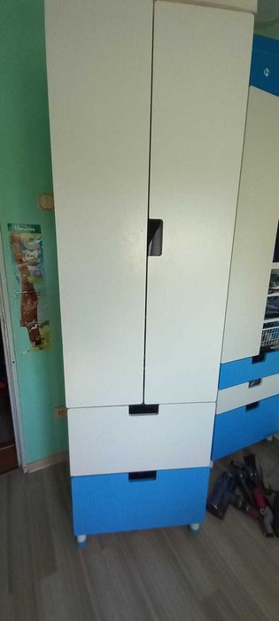 Dulap copii IKEA SMASTAD / PLATSA, alb-albastru