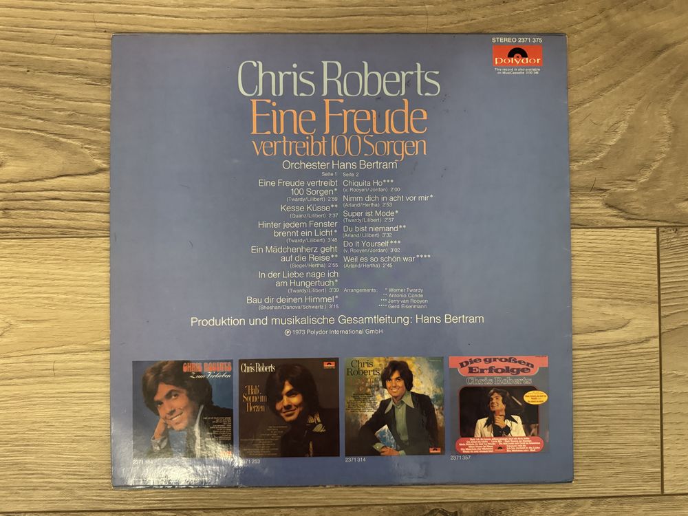 Colecție 10 viniluri Chris Roberts (Schlager) – unul semnat de artist!