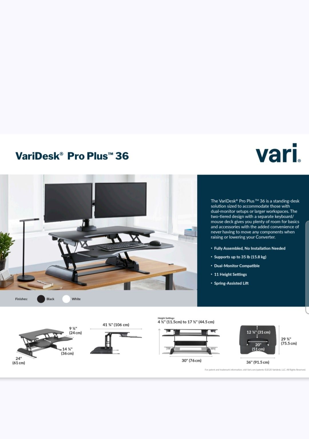 Masa birou ajustabila, VARIDESK