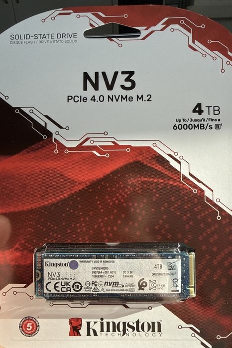 4 TB -  Solid State Drive (SSD) Kingston NV3, PCIe 4.0 NVMe, M.2.
