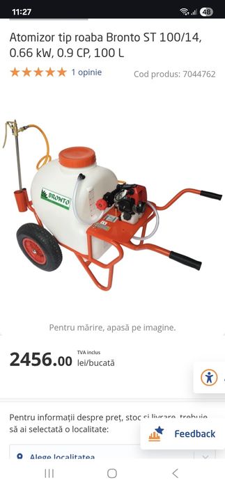 88Atomizor tip roaba Bronto 100l
Atomizor tip roaba Bronto ST 100/14,
