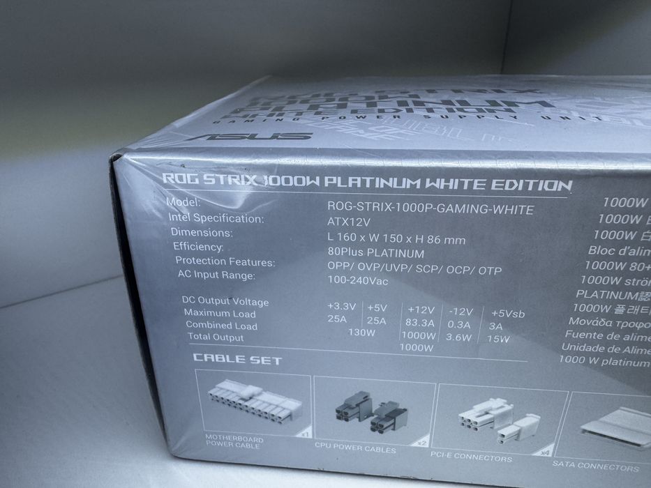 Sursă Asus ROG STRIX 1000P, Platinum White Edition, ATX 3.1, Nou