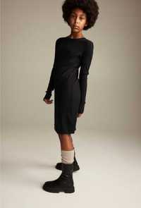 Светло  синя и черна рокля H&M, дълъг ръкав, размер 158 и 164 и 170 см