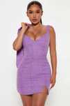 Къса Рокля Тип Корсет От Туид - Бранд Fashion Nova