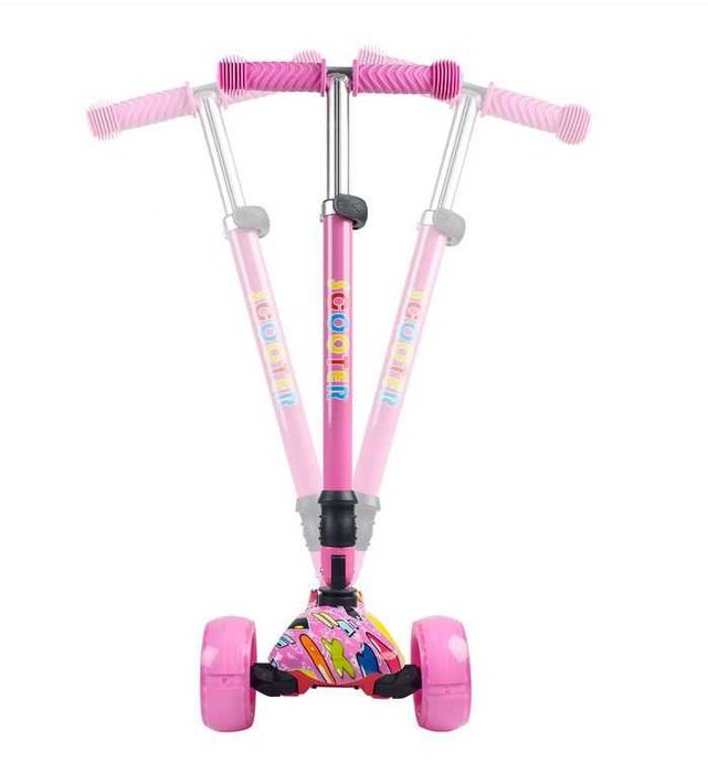 Vand trotineta copii, Action One® Rider, cu roti luminoase late, Pink