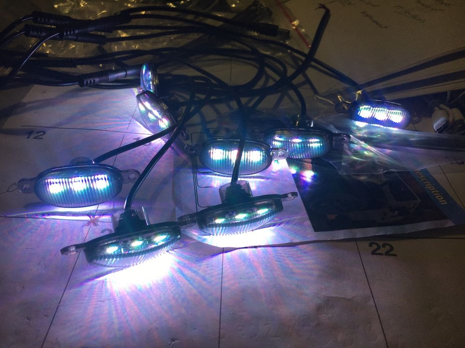 Kit 6 Lumini ambientale RGB grile auto Lampa led Aplicatie Bluetooth