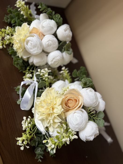 Красиви Сватбени Букети/Украса за Кола (Изкуствени Цветя)