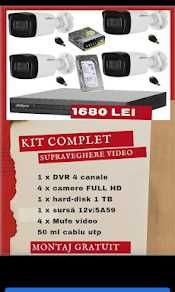 KIT Complet Camere Supraveghere Video 4/8/16 CAMERE **OFERIM MONTAJ