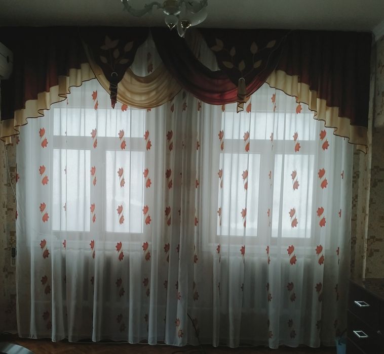 Тюль 4 полосы размером 3х3 м, комплект на 4 окна