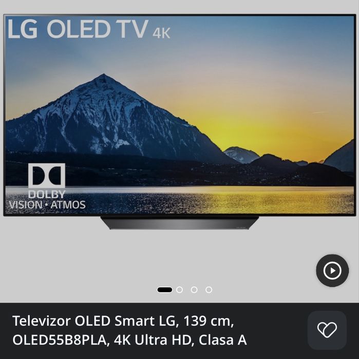LG OLED55B8PLA – Televizor OLED 55″ 4K, stare excelentă
