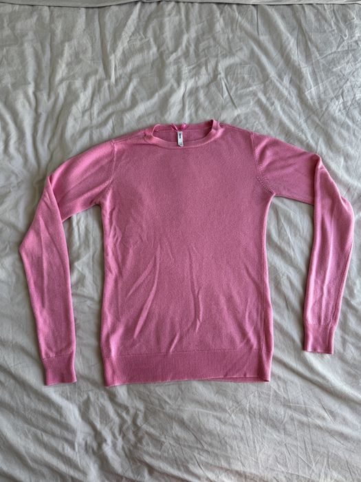 Пуловер с дълъг ръкав - розов и бял