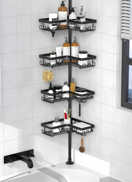 Етажерка за баня 4 нива телескопична ъглова стойка