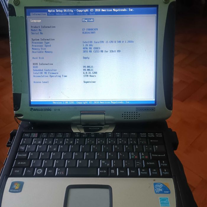 Laptop Panasonic CF 19 win 10