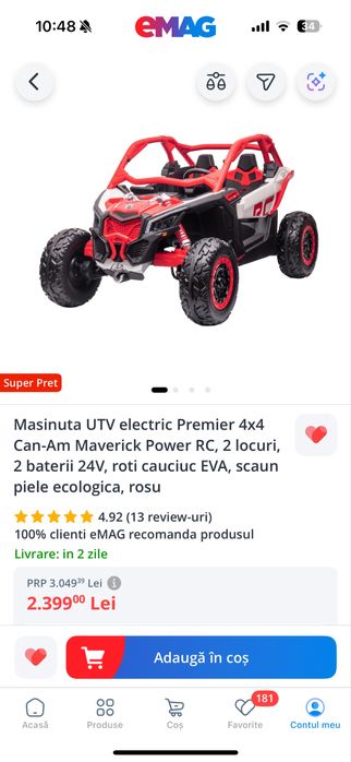 Buggy can-am electric 2 copii