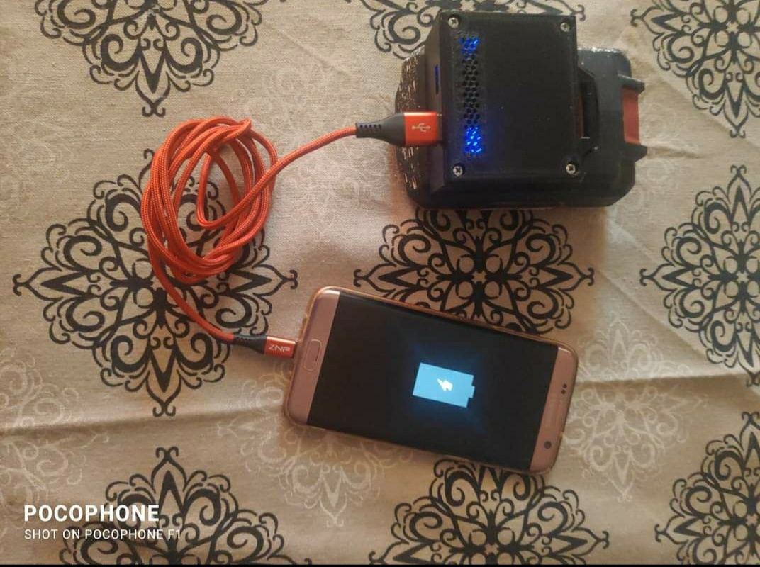 Adaptor acumulator Parkside 2 USB cu încărcare rapidă telefon
