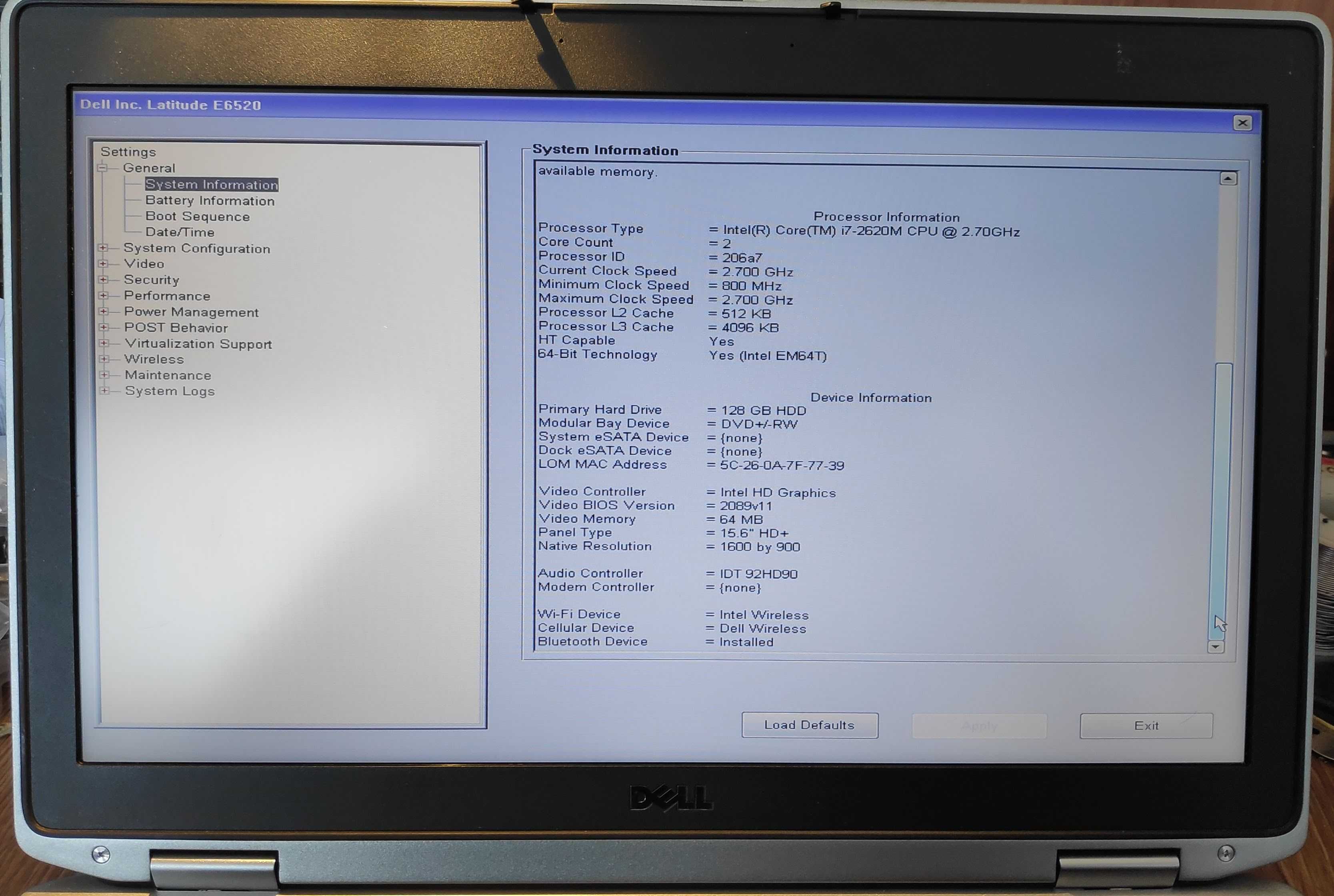 Лаптоп 15.6 DELL LATITUDE E6520 Intel Core i7