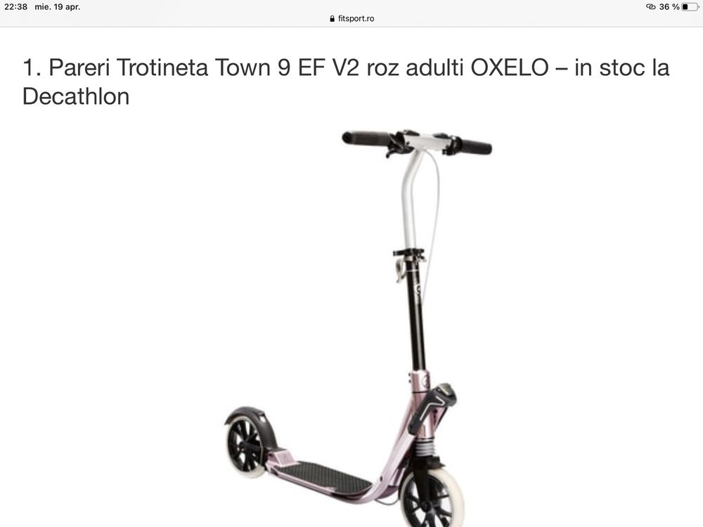 Trotineta decathlon oxelo ef 9 dubla suspensie superba