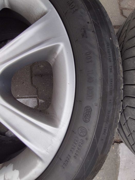 Джанти за БМВ 17' 5х120 перфектни с нови летни гуми Continental !!