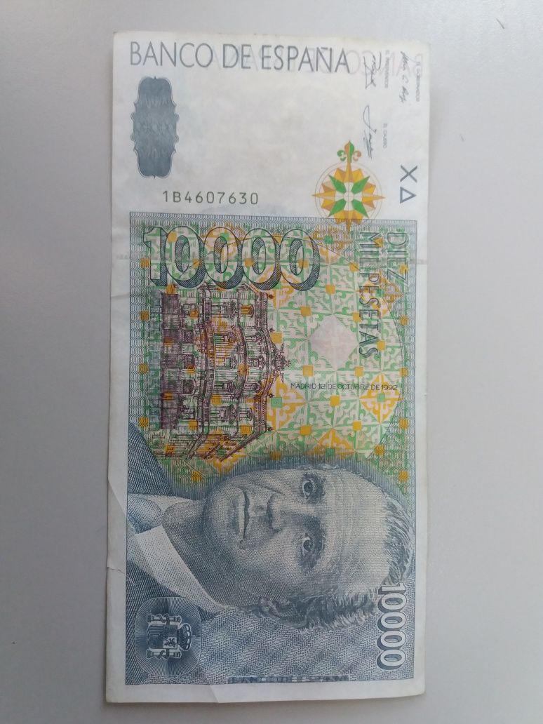 Bancnotă  10000 pesetas 1992 , Spania , ruptura