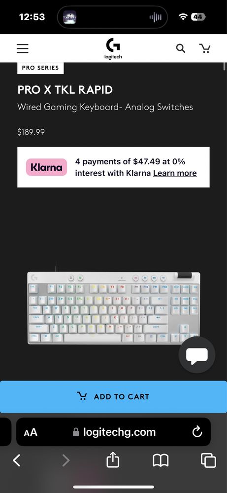 НОВА клавиатура Logitech PRO X RAPID rgb white