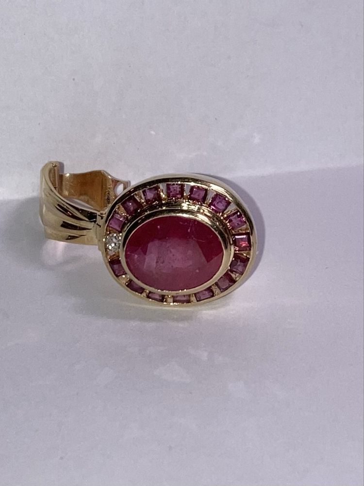 Pandantiv aur 18kt.cu rubin si diamant