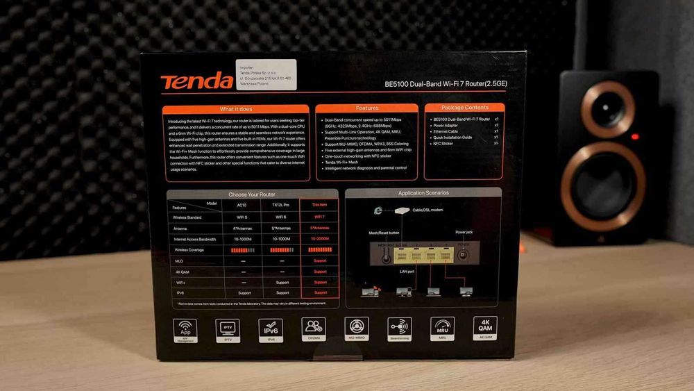 Router Wireless Tenda RE6L Pro BE5100 Wi-Fi7 port 2.5 Gbps Garantie