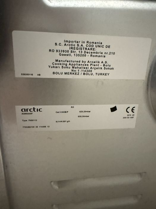 Aragaz cu cuptor ARCTIC AGM5500F