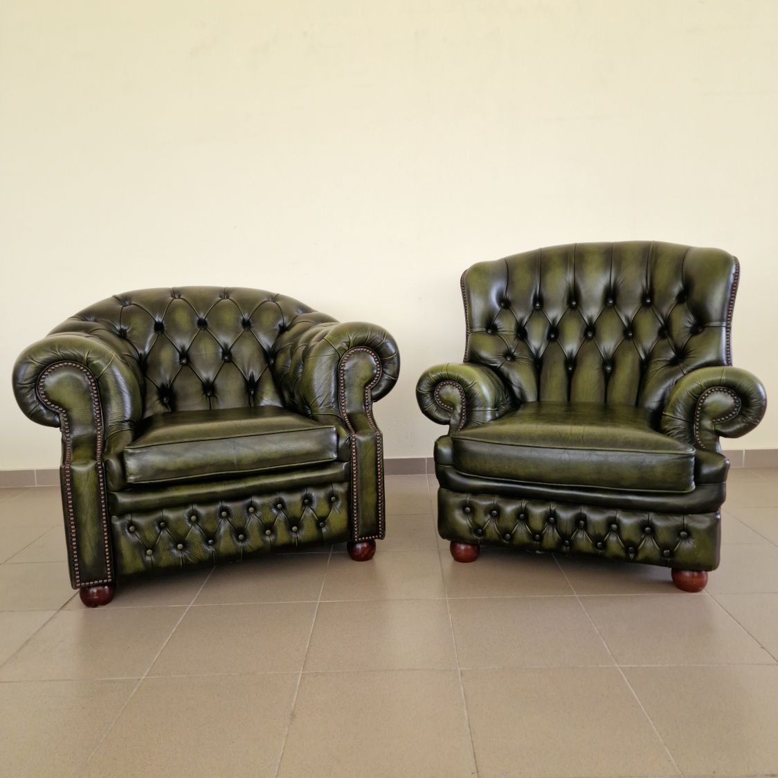 Комплект Кожени Дивани Chesterfield Честърфийлд