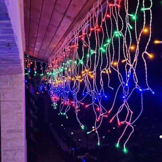 НОВО външни коледни лампички супер гъста завеса 4м 240 диода ФЛАШ