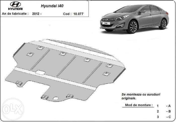 Scut metalic pentru motor Hyundai I40 2012-2016 - otel 2mm