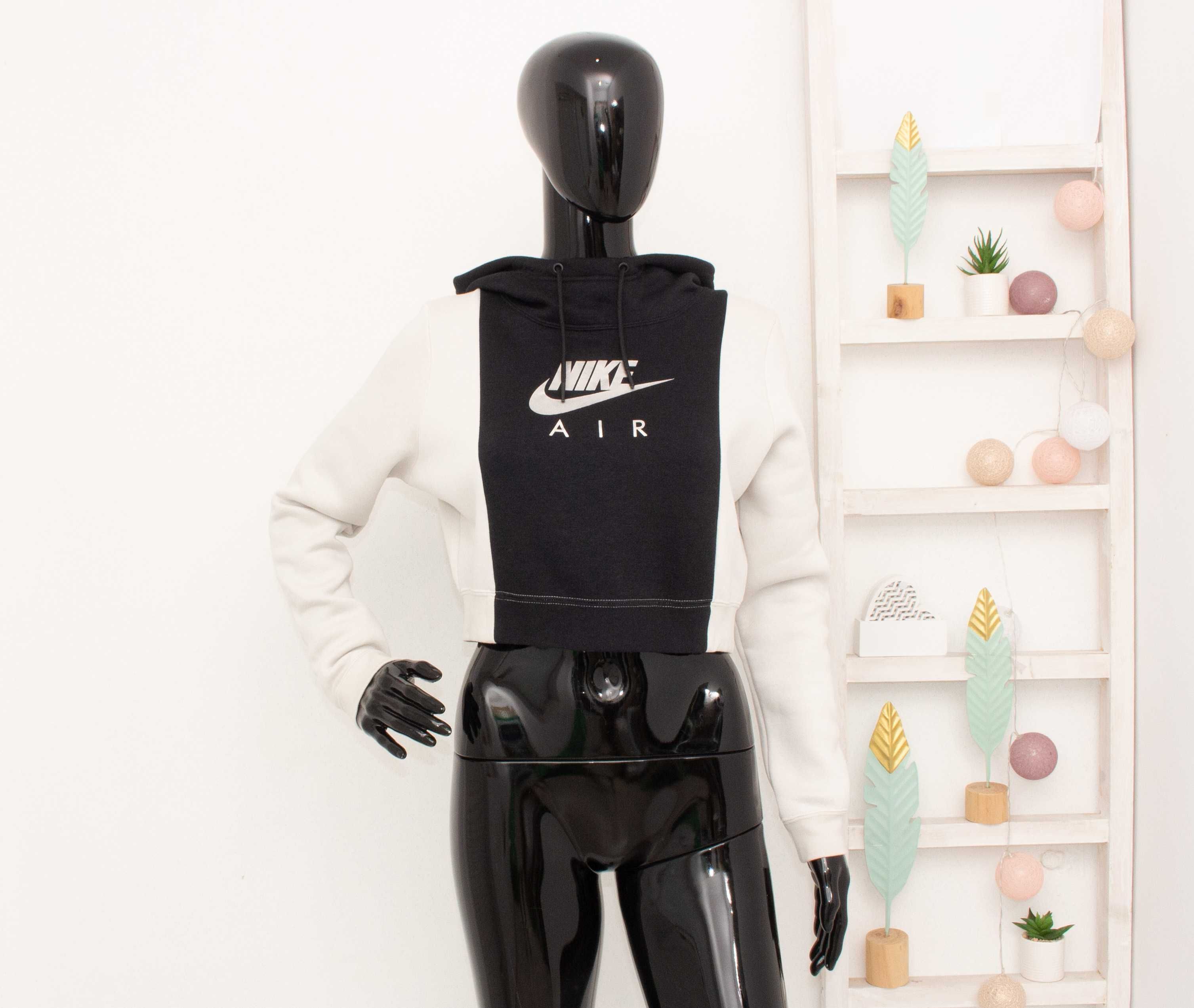 Nike Air оригинално дамско худи crop суичър със сребристо лого S