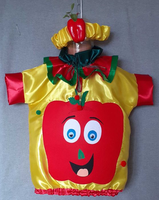 Costum Ardei gras rosu pentru copii,varste cuprinse intr 3 si 13 ani