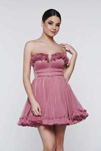 Rochie Ana Radu tip corset roz pudra