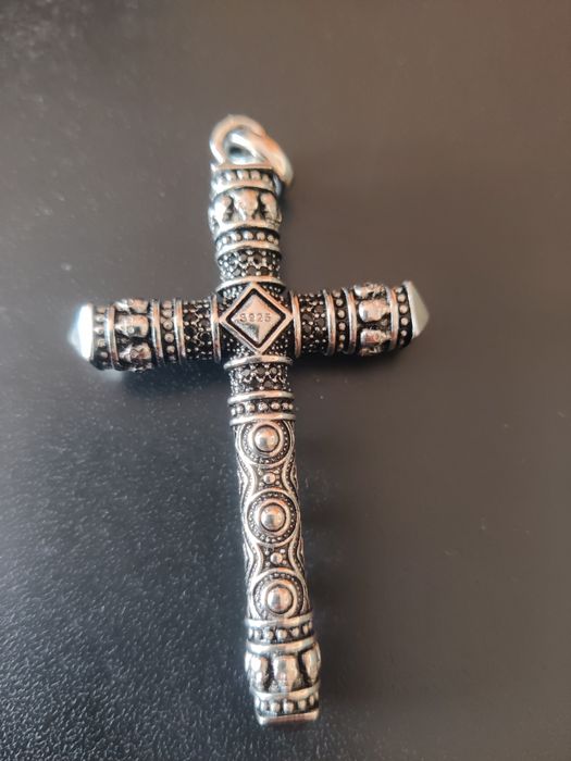 Pandantiv Cruce Argint cu topaz și Onix