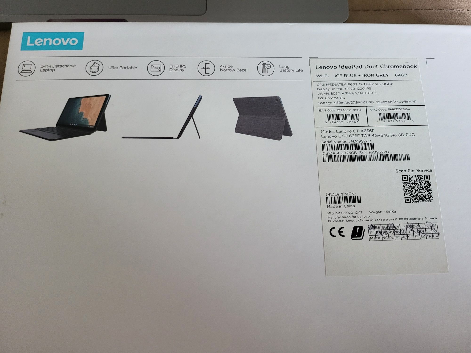 Lenovo IdeaPad Duet Chromebook 10 инча 4/64GB