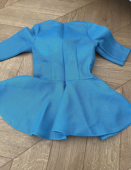 Vand bluza top albastru peplum marca Oana Lupas gen Nissa, Zara Millen