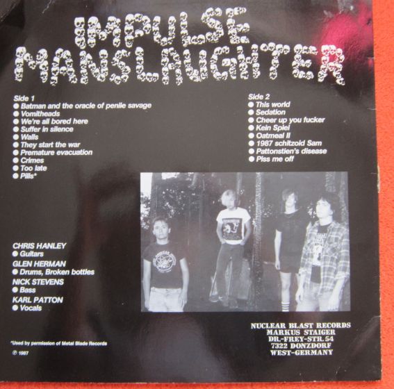rar vinil Impulse Manslaughter (Rock Hardcore,Thrash) 1987 debut
